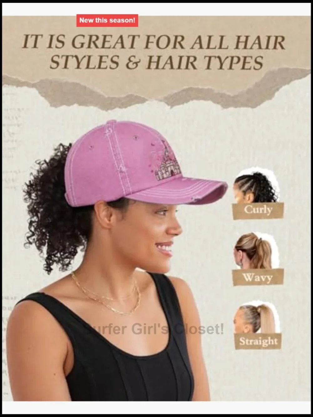 High Ponytail Baseball Cap Adjustable Criss Cross Trucker Hat Cotton Vintage